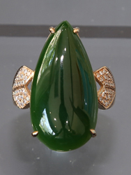 老坑碧玉水滴戒指